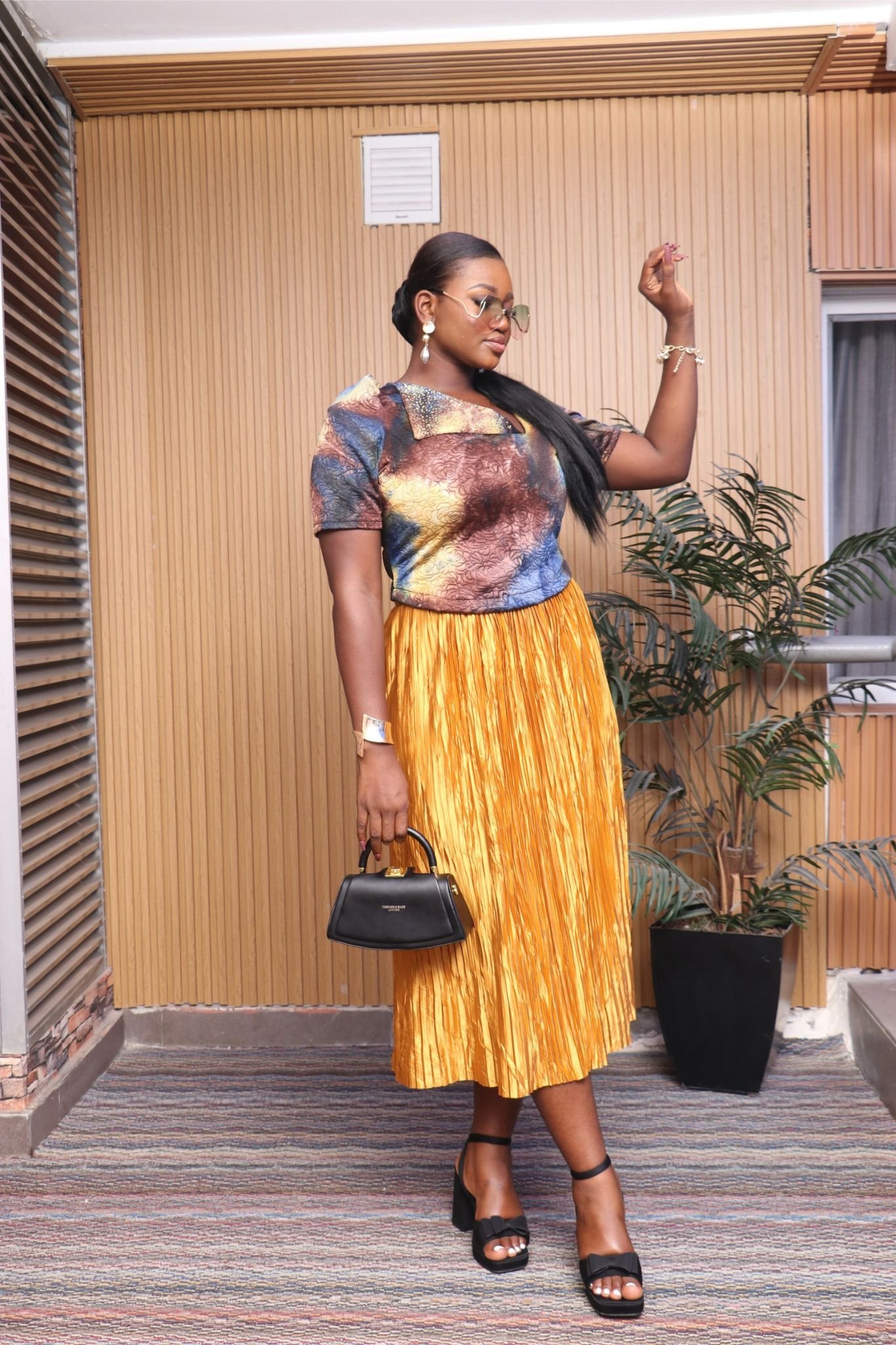 AYOBAMI2 Plisse Mix two-piece coordinate set