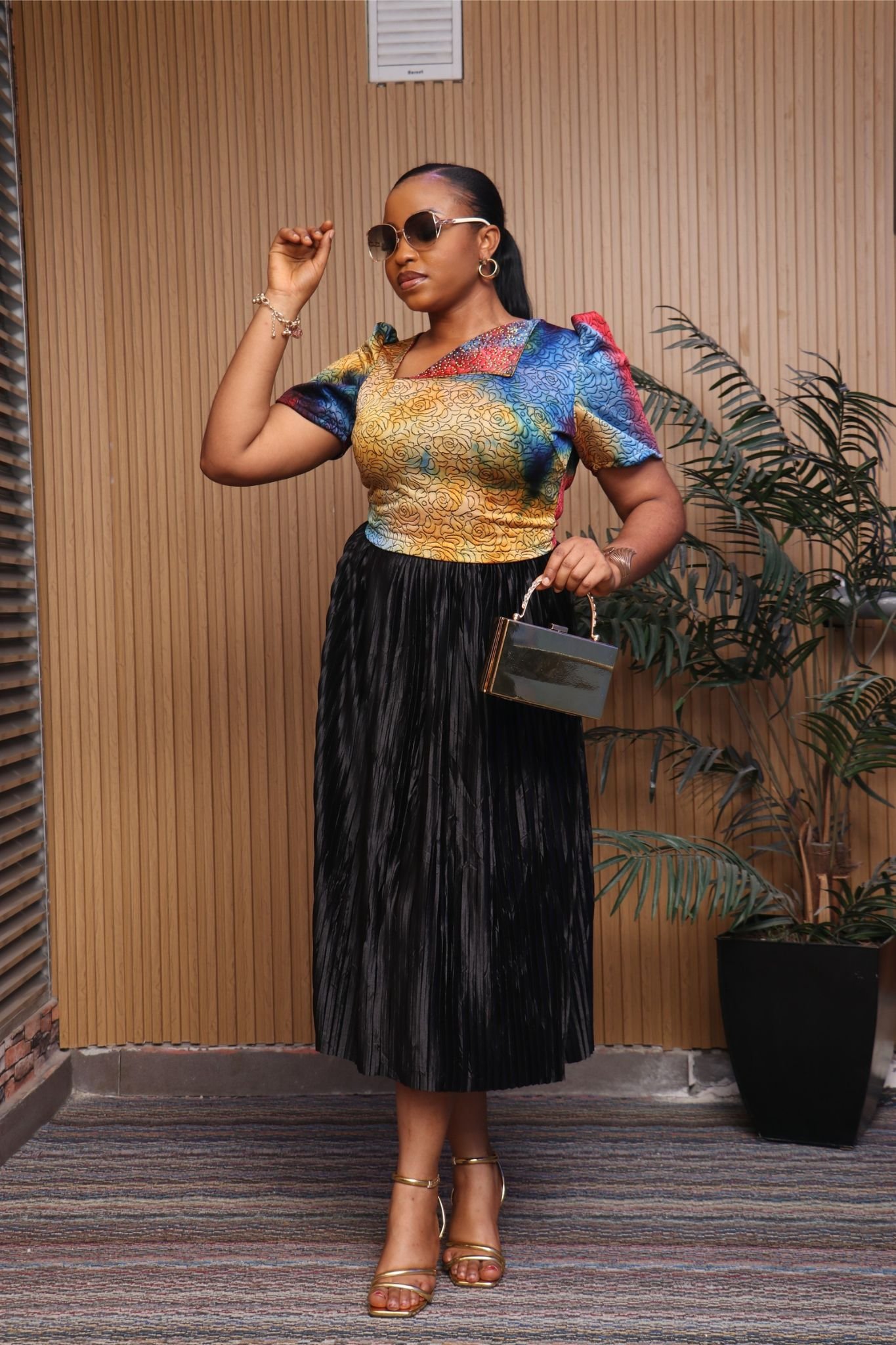 AYOBAMI2 Plisse Mix two-piece coordinate set