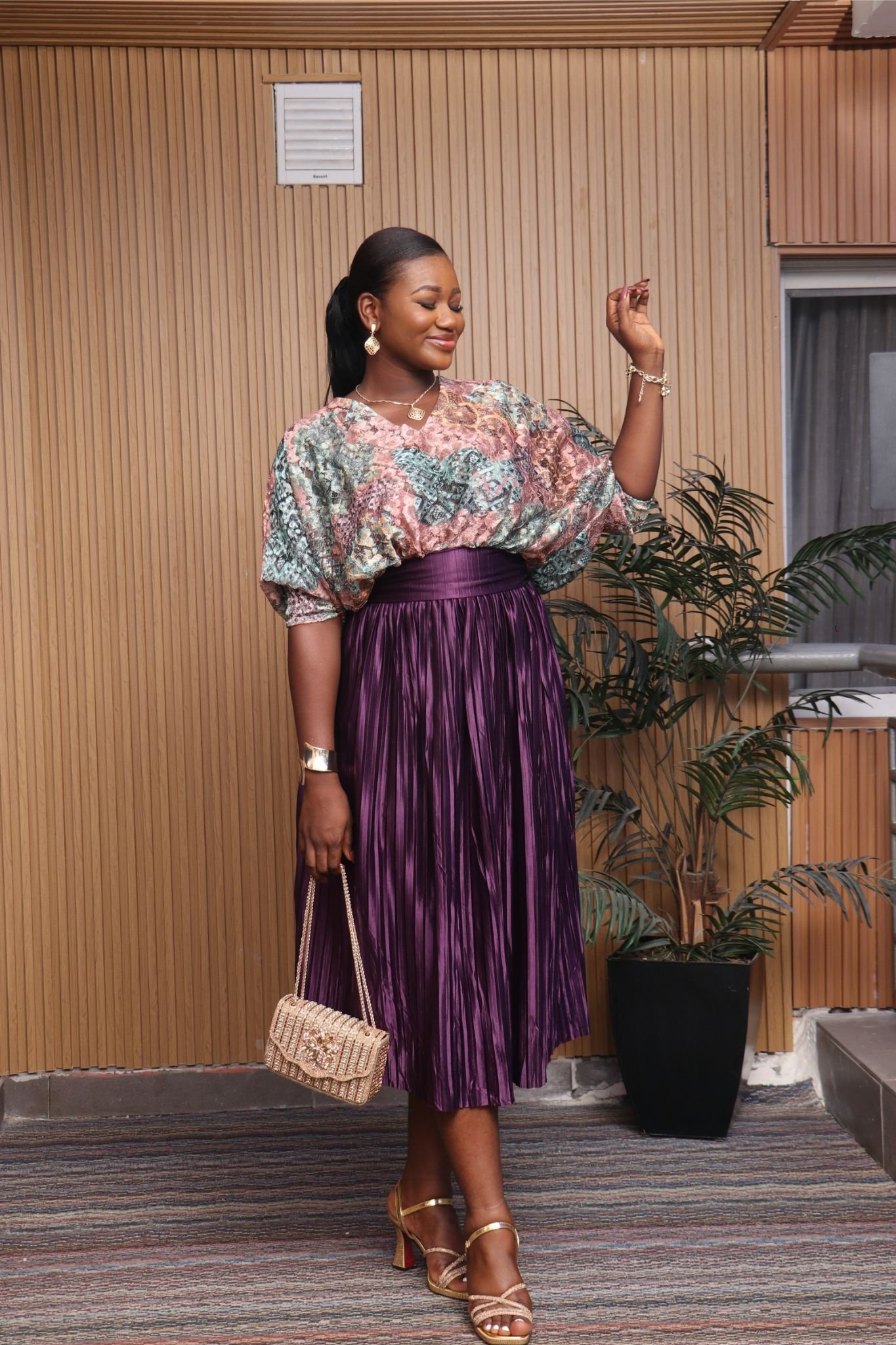 AYOBAMI Chantilly/Plisse Co-ordinate set