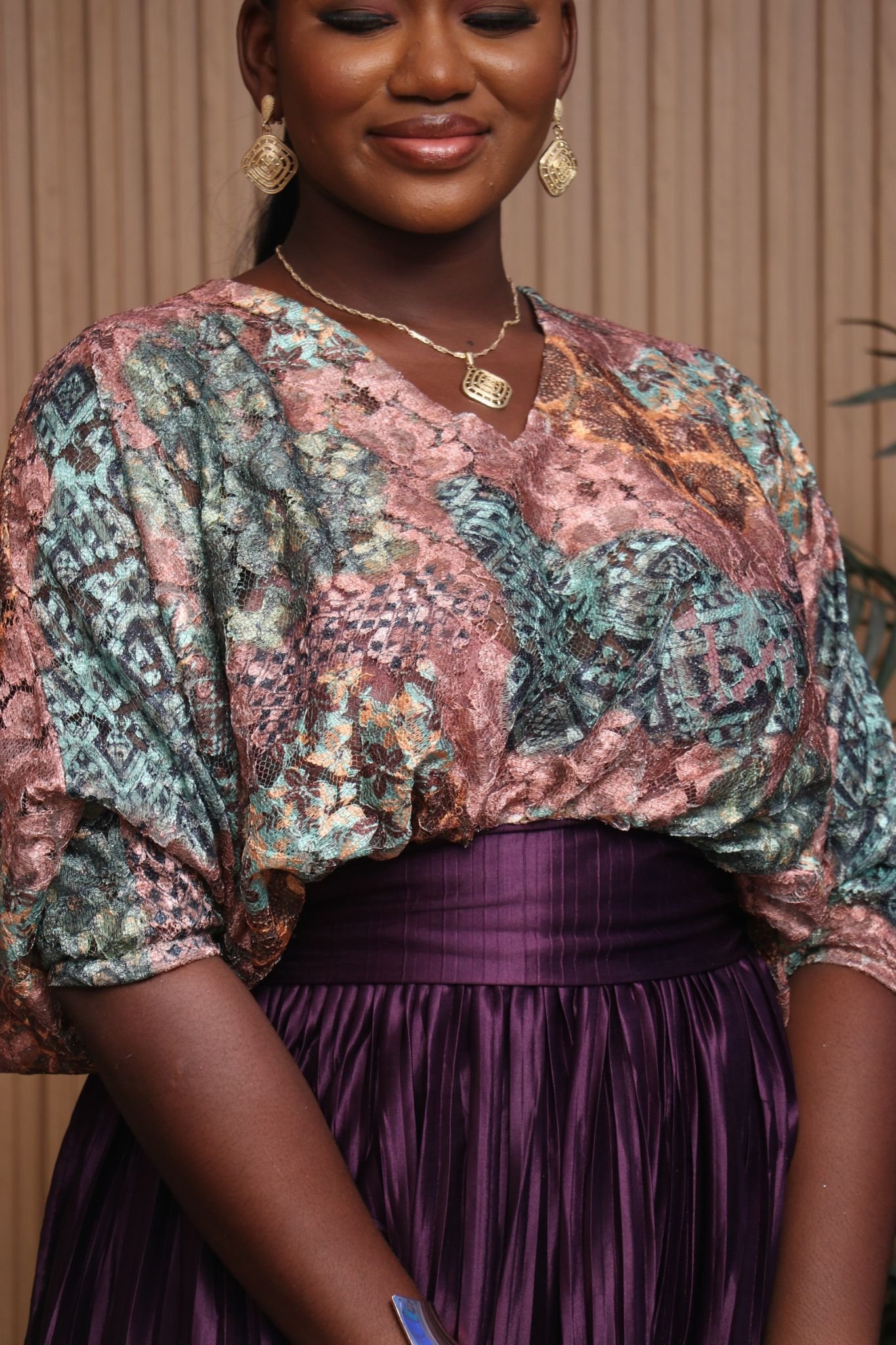 AYOBAMI Chantilly/Plisse Co-ordinate set