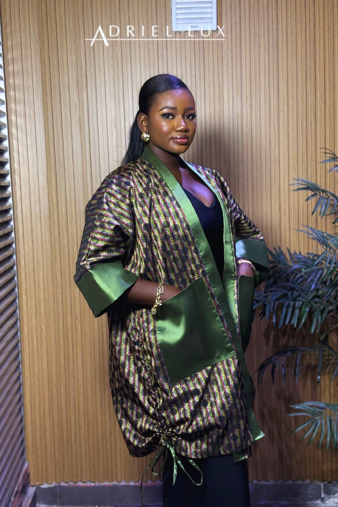 The FUNKE05 Kimono top- Green/Multi 