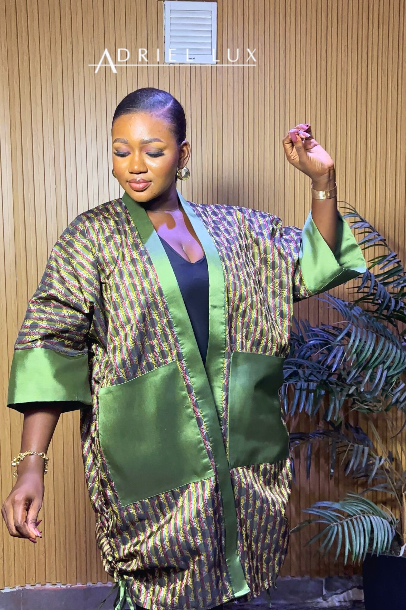 The FUNKE05 Kimono top- Green/Multi 