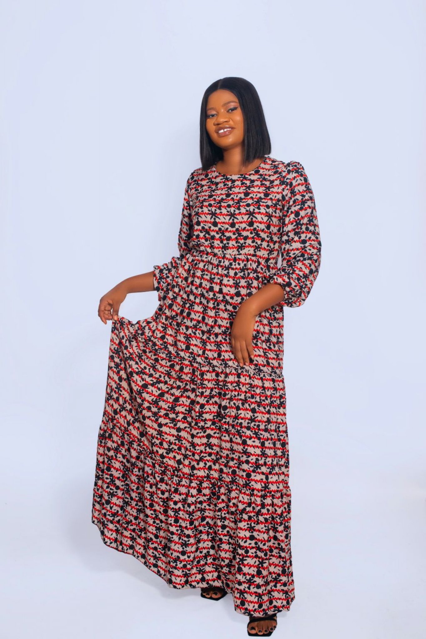 Printed Tierred Maxi Dresss
