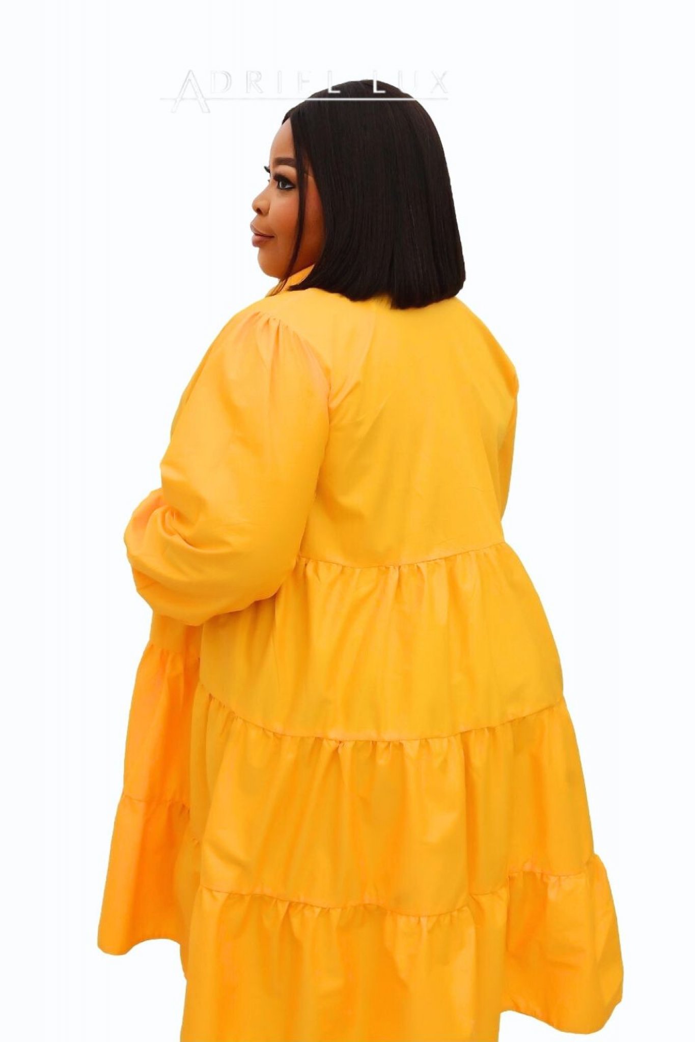 Button-Down Tiered Midi Shirt Dress