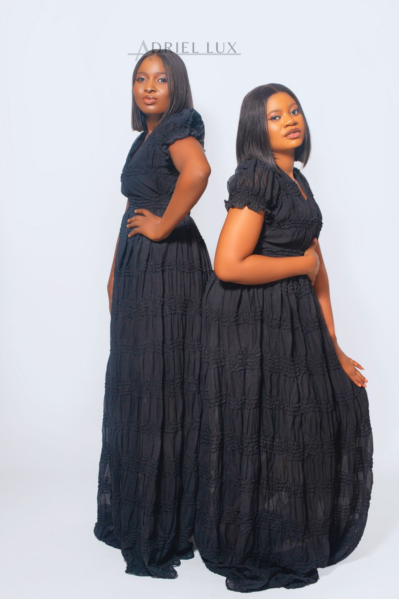 Textured V-Neck Maxi Dress