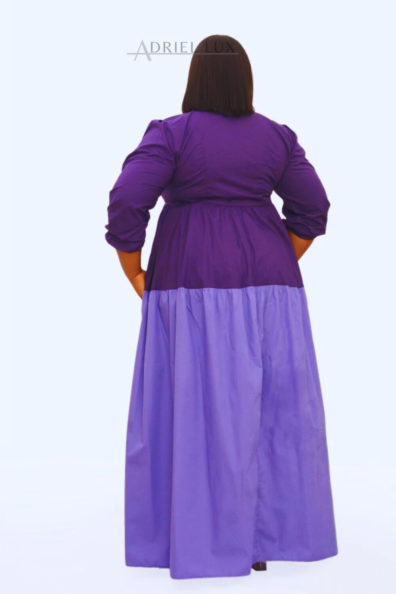 Color-Block Maxi Shirt Dress.