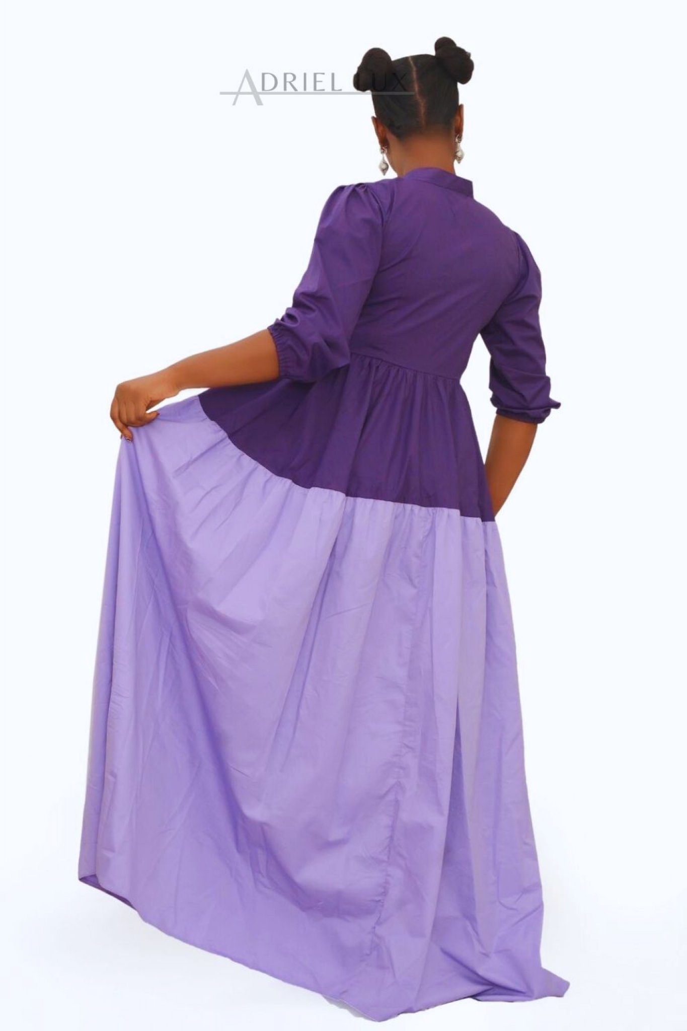 Color-Block Maxi Shirt Dress.
