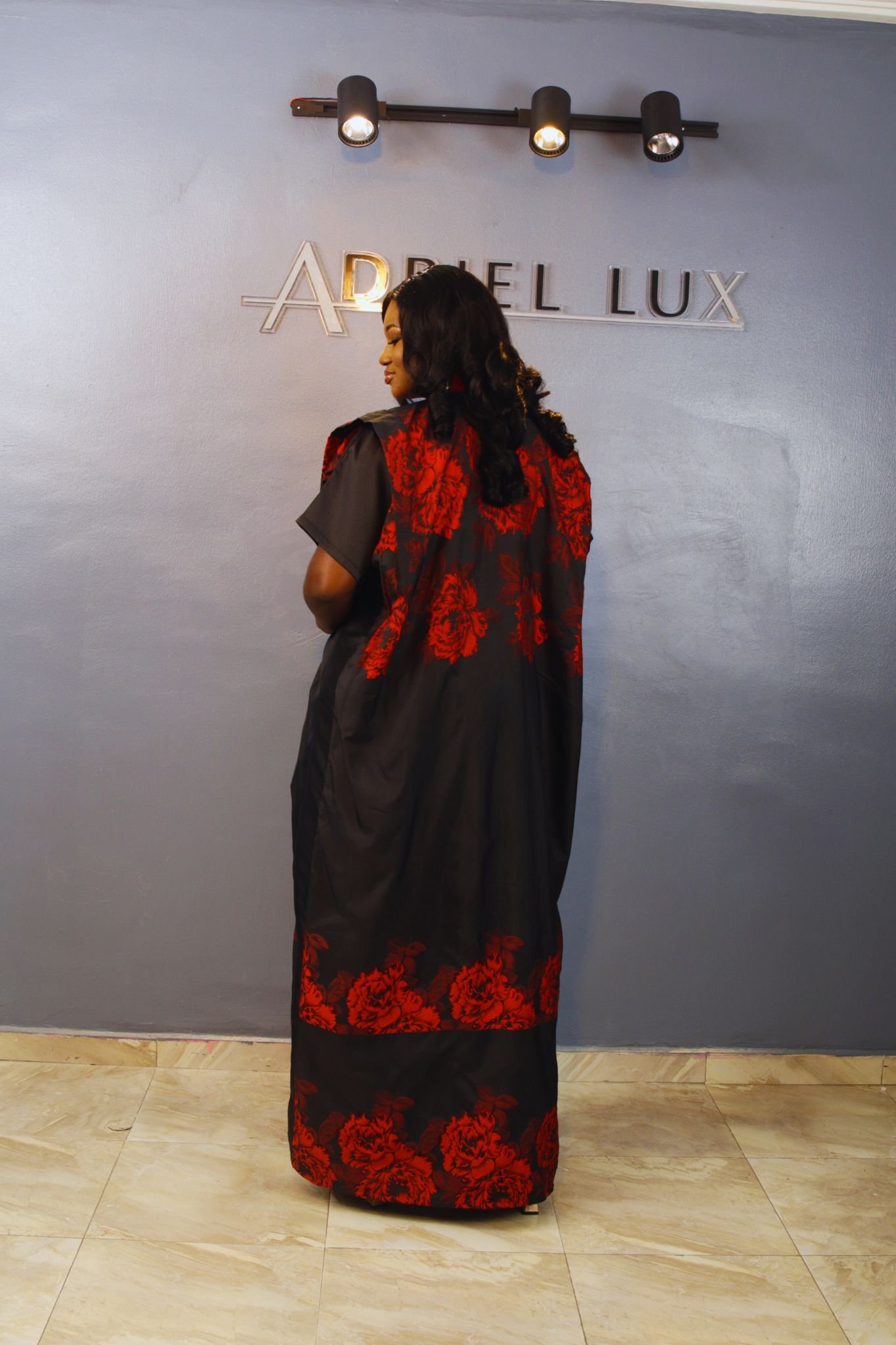 Adriel Lux 2-Piece Brocade Boubou Jacket with Inner Self-Tie Belts & Liquid Mikado Skirt Set.