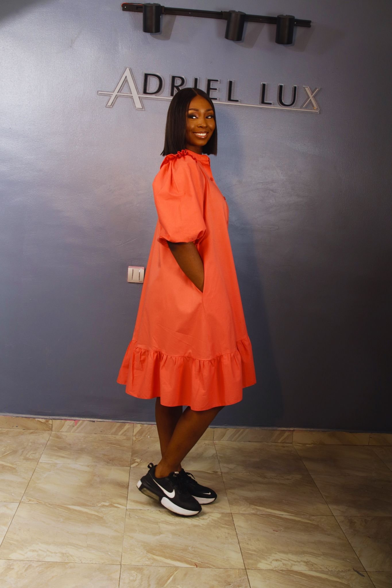 Button-Down Flare Hem Midi Shirt Dress