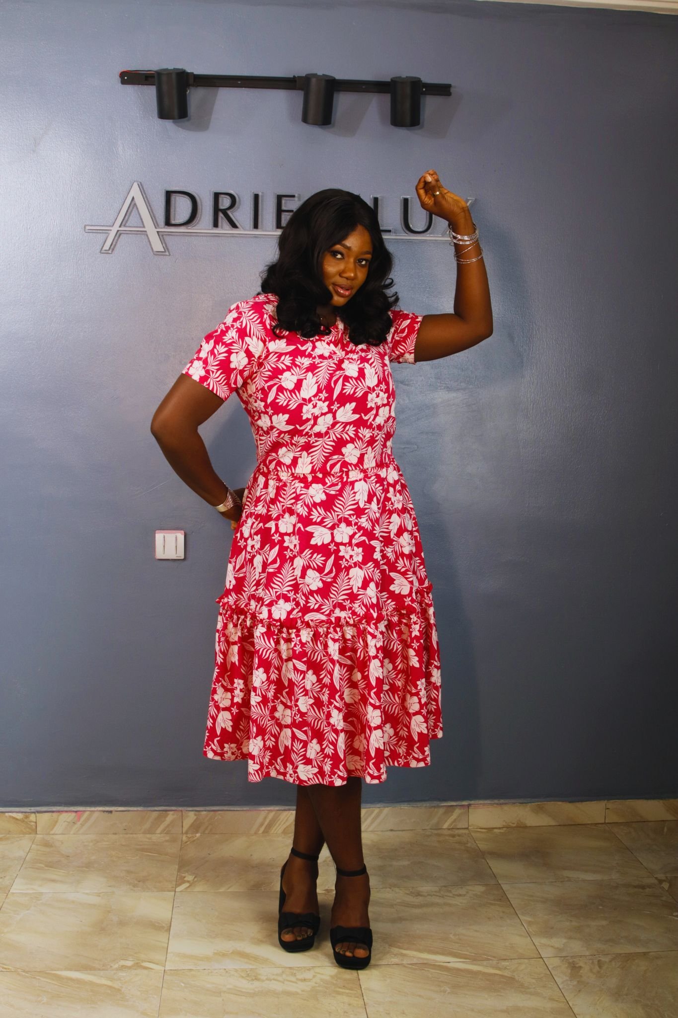 Floral Print 2-Piece Co-Ord Set with Chest Ruched Details