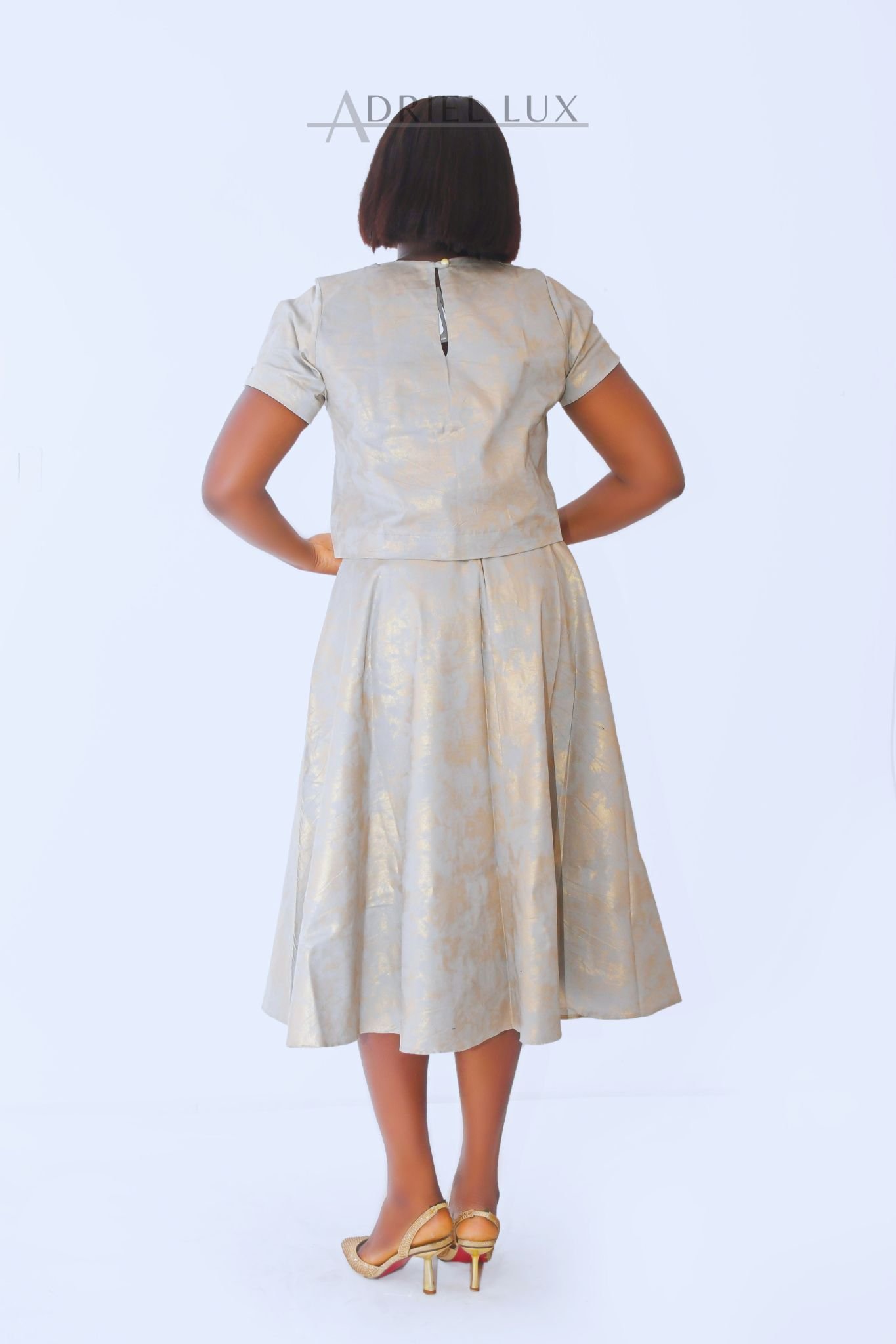 Gold Splach Damask 2-Piece Co-ord 